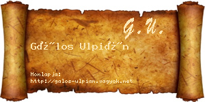 Gálos Ulpián névjegykártya